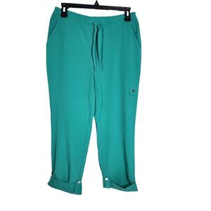 Chicos Zenergy Pants Size 000 US 0 UPF Convertible Crop Cargo Green Roll Pull On